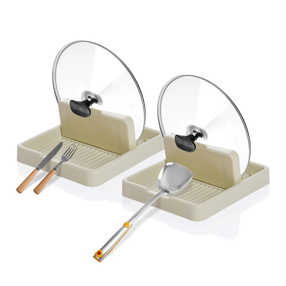 2 Pcs Spoon Holder for Kitchen Counter, Spoon Rest Holder for Stove Top